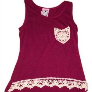Girl’s Size 10/12 maroon/dark pink tank top
